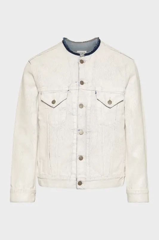 Maison Margiela Denim Jacket Cracked White White online