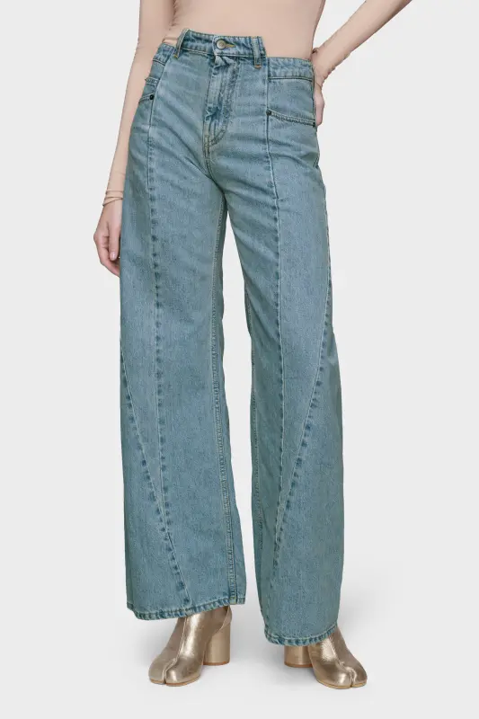 Maison Margiela Blue Denim Regular-waisted Wide-leg Jeans Blue online