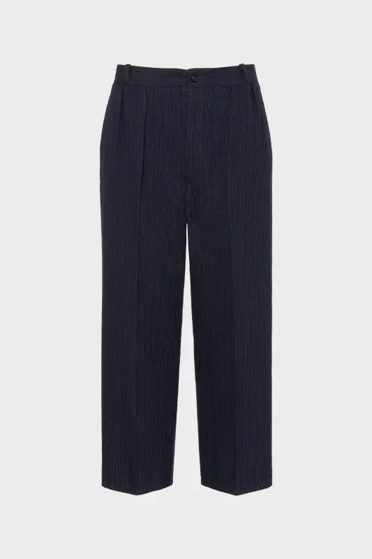 Maison Margiela Pinstripe wool trousers Blue online