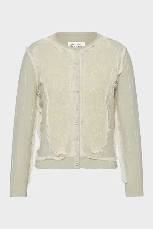 Maison Margiela Womens Green Wool Knit Cardigan Green online